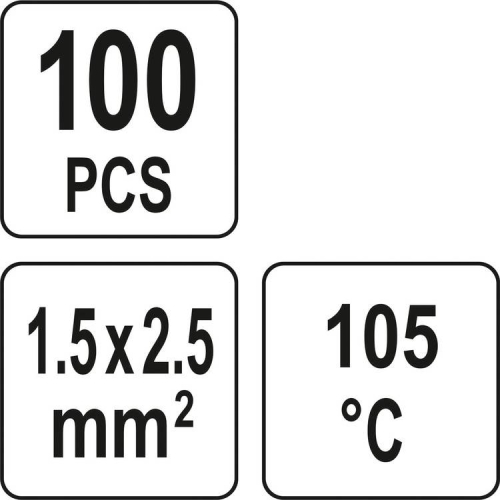 Кембрики термоусадні при t≤ 105°C з припоєм YATO, прозорі, для провідників 1.5- 2,5 мм², 100 шт