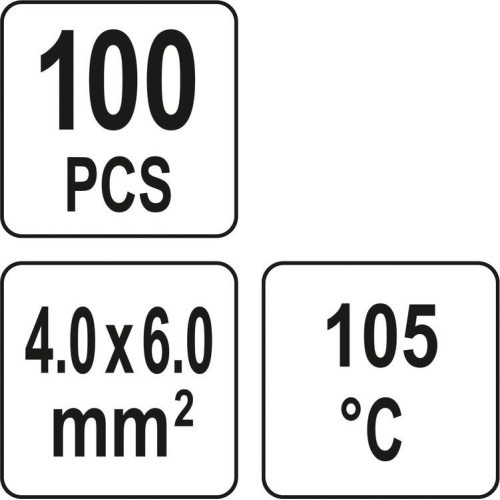 Кембрики термоусадні при t≤ 105°C з припоєм YATO, прозорі, для провідників 4,0- 6,0 мм², 100 шт