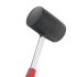 Киянка гумова, 680 г, 60 мм, чорна гума, металева ручка INTERTOOL HT-0232