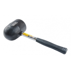 Киянка гумова MASTERTOOL 90 мм 1250 г металева рукоятка напівкруглий бойок чорна 02-1305