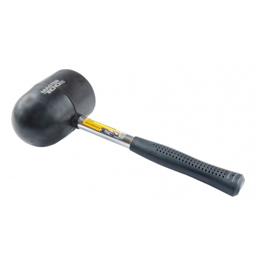 Киянка гумова MASTERTOOL 90 мм 1250 г металева рукоятка напівкруглий бойок чорна 02-1305