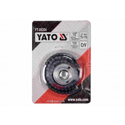 Ключ до масляного ланцюгового фільтра YATO: квадрат-1/2", Ø=75-170 мм, Cr-V