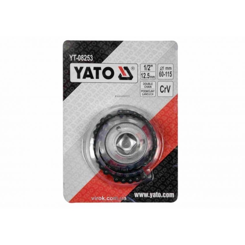 Ключ до масляного ланцюгового фільтра YATO: квадрат-1/2", Ø=60-115 мм, Cr-V