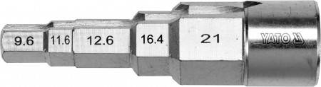 Ключ ступінчастий YATO: головка з квадратом 1/2" до головок 3/8", 29/68", 1/2", 21/32", 27/32", Cr-V