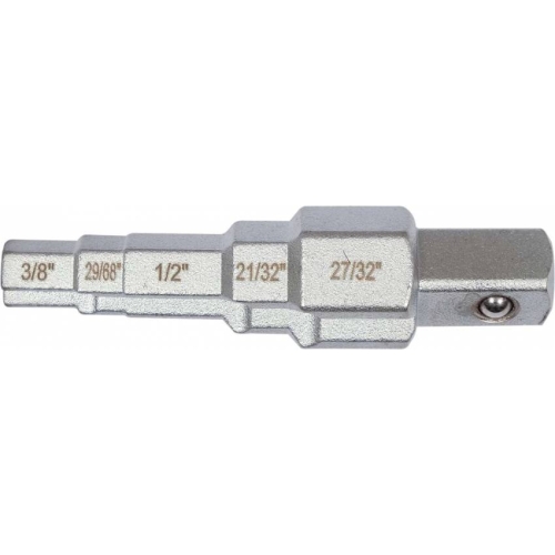 Ключ ступеневий з тріщаткою YATO : квадрат 1/2" для головок 3/8", 29/68", 1/2", 21/32", 27/32"