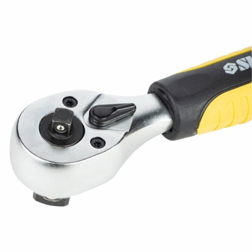 Ключ-трещотка двухсторонняя укороченная 1/4"-1/2" 145мм 72T CrV Sigma (6050251)