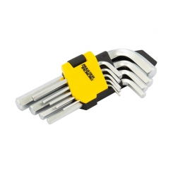 Ключі шестигранні MASTERTOOL набір 9 шт CrV короткі (1.5-10 мм 45-112 мм) 75-0955