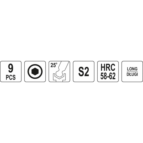 Ключі шестигранні з кулькою YATO: М1.5-10 мм, Г-подібні, HRC 58-62, S2.