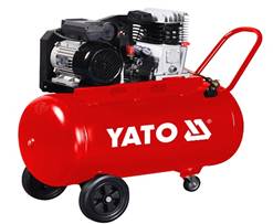 Компресор мережевий професійний YATO 230 В, 2.2 кВт, тиск ≤ 8 Bar, під.повітря-199 л/хв, ресивер-100 л