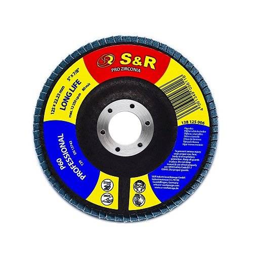 Круг зачисний пелюстковий S&R цирконієвий 125x22,2 з. 60 сталь