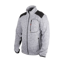 Куртка в'язана SOFTSHELL, сірого кольору з чорними вставками, 100% поліестер, щільність 270 г/м², кишеня на грудях і дві бічні, L INTERTOOL SP-3113