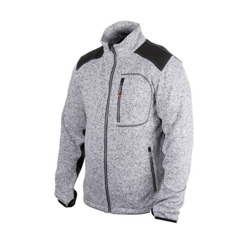 Куртка в'язана SOFTSHELL, сірого кольору з чорними вставками, 100% поліестер, щільність 270 г/м², кишеня на грудях і дві бічні, L INTERTOOL SP-3113