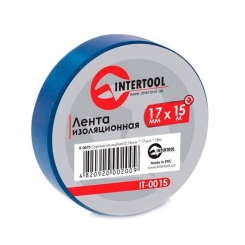 Стрічка ізоляційна 0.15mm * 17mm * 15m синя INTERTOOL IT-0015