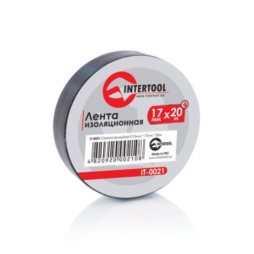 Стрічка ізоляційна 0.15мм*17мм*20м чорна INTERTOOL IT-0021