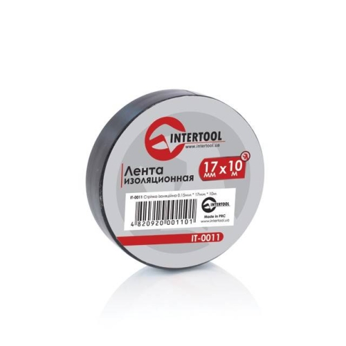 Стрічка ізоляційна 0.15мм*17мм*10м чорна INTERTOOL IT-0011