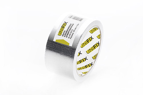 Стрічка клейка алюмінієва армована 50мм 10м UNIFIX