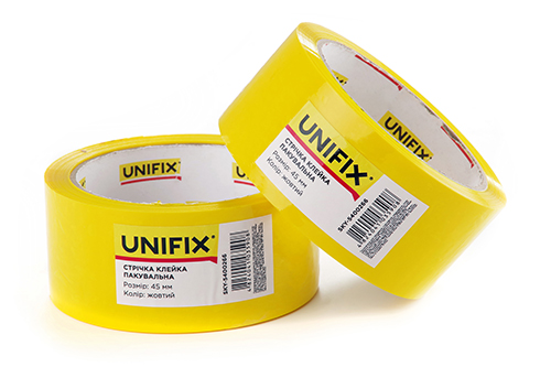 Стрічка клейка пакувальна жовта 45мм 200 SKW-5400266 UNIFIX