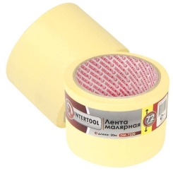 Стрічка малярна 72мм, 20м, жовта INTERTOOL DM-7220