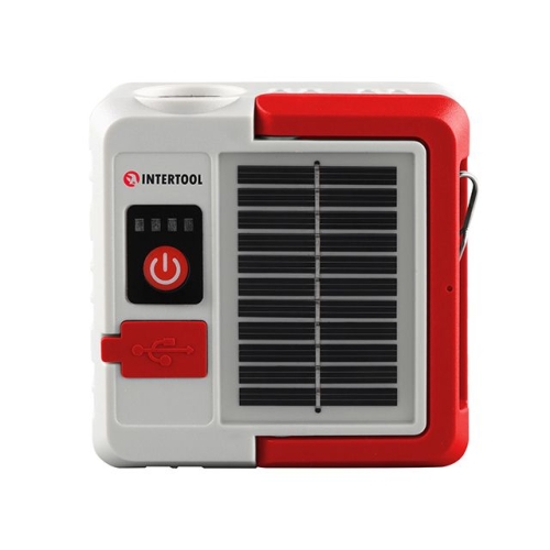 Ліхтар кемпінговий, 1 LED + 28 SMD, 300 лм, сонячна панель, PowerBank INTERTOOL LB-0216