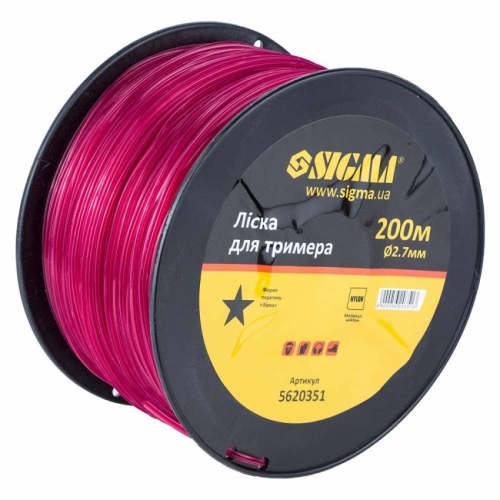 Лісочка для тримера зірка Ø2.7мм 200м котушка Sigma (5620351)