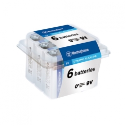 Лужна батарейка Westinghouse Dynamo Alkaline 9V/6LR61 Крона 6шт/уп plastic case