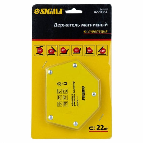 Магніт для сварки трапеція 22кг 90×54×54×43мм (30,45,60,75,90,135°) Sigma (4270351)