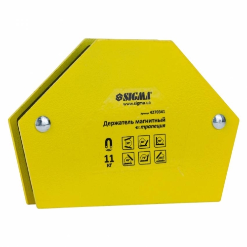 Магніт для зварювання трапеція 11кг 78×32×47×28,5мм (30,45,60,90,75,135°) Sigma (4270341)