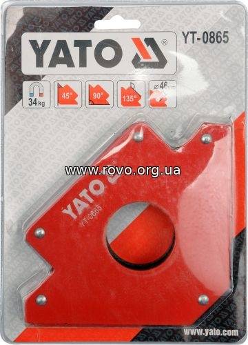 Магнітна струбцина заварки YATO 122х190х25мм, 34кг, Ø=46мм [6/18]