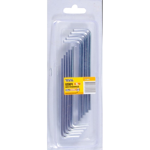 MasterTool Ключ шестигранний CrV 3,0мм L20-98мм, 10шт, Арт.: 75-0003