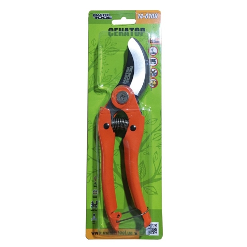 MasterTool Секатор садовий 225 мм з металевими ручками, леза Mn65, Арт.: 14-6109