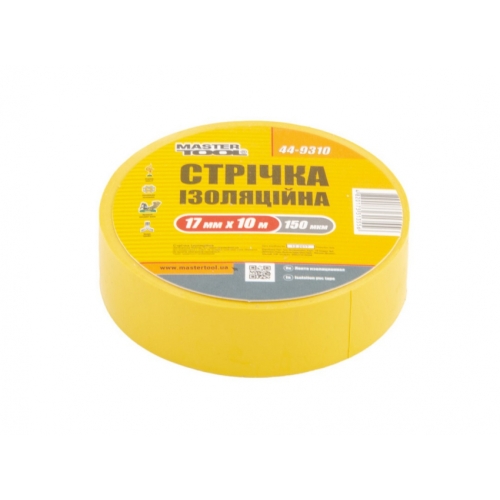 MasterTool Стрічка ізоляційна 0,15мм, 17мм*10м, 10шт, жовта, Арт.: 44-9310