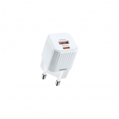 Мережевий зарядний пристрій Remax Cube 2 порти USB + Type-C 20W Білий (RP-U2)