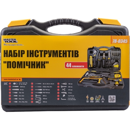 Набір інструменту MASTERTOOL "Помічник" 44 елемента 78-0345