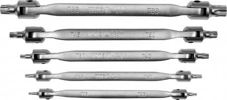 Набір ключів TORX 2-сторонні на шарнірах YATO: Т15-Т60, Cr-V, 5 шт.
