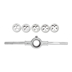 Набір плашок MASTERTOOL з тримачем 6 ел. (M4/M5/M6/M8/M10) 15-0406