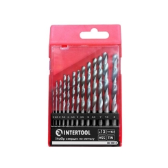 Набір свердел по металу DIN338 HSS, 13 шт. (2-8 мм), покриття Ti INTERTOOL SD-0014
