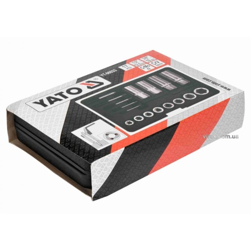 Набір засобів для видалення зламаних гвинтів YATO: 3/8" та 1/2", CrV і CrMo, 17 елем.