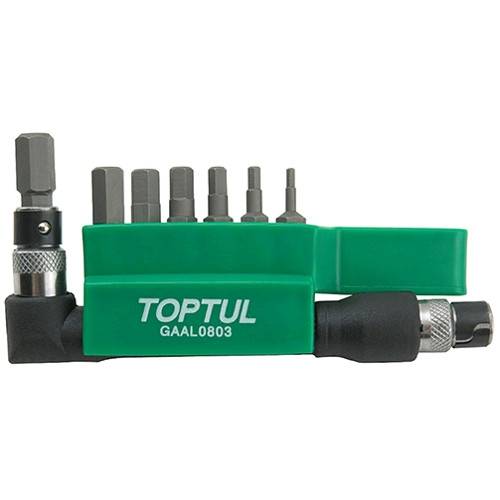 Набір біт 1/4" HEX 2-8мм Гобр.перех. 8од. TOPTUL GAAL0803