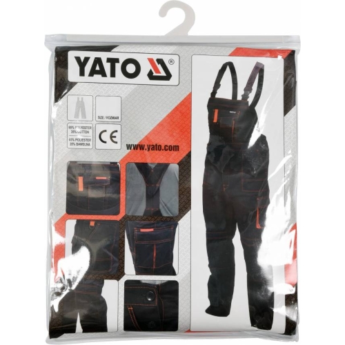 Напівкомбінезон робочий YATO, розмір L-XL; 65% - поліестер, 35% - бавовна