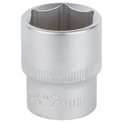 Насадка шестигранна коротка 1/2" 24мм CrV mid Sigma (6071241)