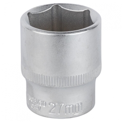 Насадка шестигранна коротка 1/2" 27мм CrV mid Sigma (6071271)