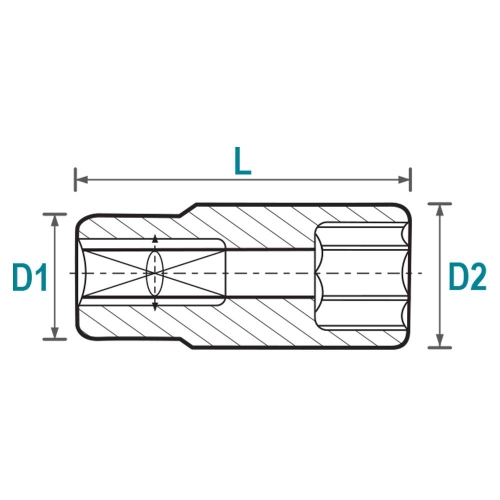 Насадка шестигранна довга 1/4" 9мм CrV Ultra (6062092)