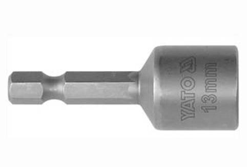 Насадка торцева 6-гр. магнітна YATO на кв. 1/4" 8х48мм CrV [20/200/600]