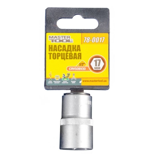 Насадка торцева 6-гранна MASTERTOOL 1/2" 17 мм CRV 78-0017