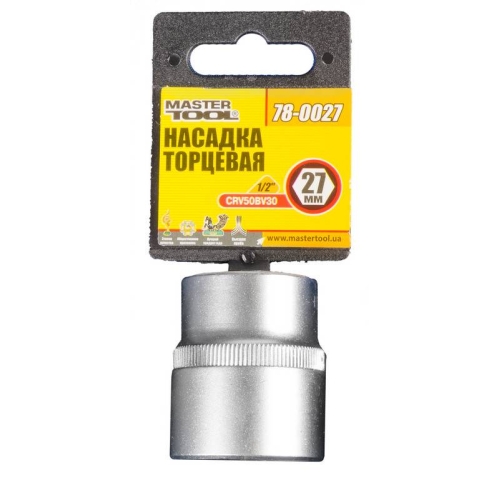 Насадка торцева 6-гранна MASTERTOOL 1/2" 27 мм CRV 78-0027