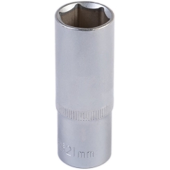 Насадка торцева 6-гранна подовжена MASTERTOOL 1/2" 21 мм CRV 78-0521