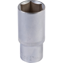 Насадка торцева 6-гранна подовжена MASTERTOOL 1/2" 27 мм CRV 78-0527