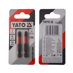 Насадка викруткова YATO PZ3 х 50 мм. HEX 1/4", хром-молібден, 2 шт.