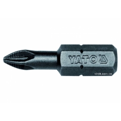 Насадка викрутка YATO: "Pozidriv" PZ1 x 25 мм. HEX 1/4". 50 (Уп/Шт.)