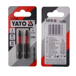 Насадка викруткова YATO TORX T15 х 50 мм. HEX 1/4", хром-молібден, 2 шт.
